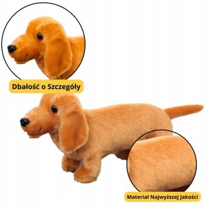 Pluszowa Maskotka Przytulanka Pies Jamnik Jasno Brązowy 25cm 2