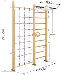 Małpiszon Drabinka gimnastyczna ze słupkiem Adler Plus 243 cm wenge + akcesoria 3