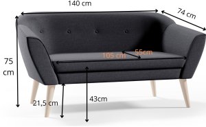 Sofa 2 osobowa DIANA sawana 05 3