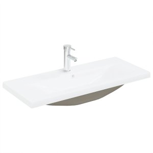 vidaXL Szafka Umywalkowa vidaXL z Wbudowaną Misą Czarny Dąb z Drewna, Szafka Umywalkowa vidaXL Czarny Dąb 90x38.5x45 cm z Drewna 5