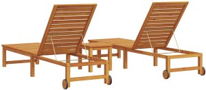 vidaXL Leżak słoneczny z stolikiem z litego drewna akacjowego, Leżak słoneczny z litego drewna akacjowego 7