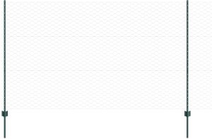 vidaXL Słupki ogrodzeniowe 5 sztuk zielonych 140 cm stalowe, Ogrodzenie sześciokątne zielone 1.4x10 m stalowe 6