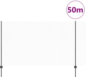 vidaXL Słupki ogrodzeniowe 22 szt. U-Channel Szare 140 cm Stal, Sześciokątne ogrodzenie Szare 1.4x50 m Stal 3