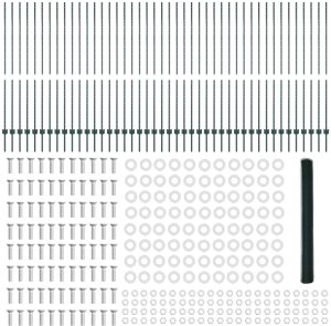 vidaXL Słupy ogrodzeniowe 11 szt. U-Channel Zielone 150 cm Stal, Ogrodzenie heksagonalne Zielone 1.5x100 m Stal 4