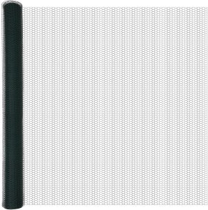 vidaXL Słupy ogrodzeniowe 11 szt. U-Channel Zielone 150 cm Stal, Ogrodzenie heksagonalne Zielone 1.5x100 m Stal 5