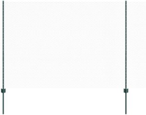 vidaXL Słupy ogrodzeniowe 11 szt. U-Channel Zielone 150 cm Stal, Ogrodzenie heksagonalne Zielone 1.5x100 m Stal 6