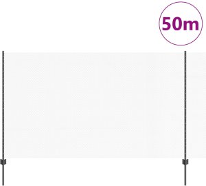 vidaXL Słupki ogrodzeniowe 22 szt. U-Channel Szary 140 cm Stal, Sześciokątne ogrodzenie Szare 1.4x50 m Stal 3