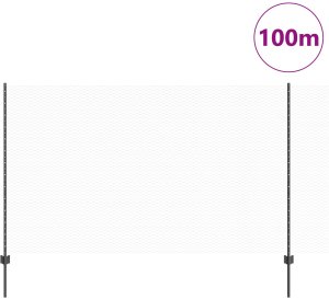 Posts 22 sztuki U-Channel Szary 140 cm Stal, Płot sześciokątny Szary 1,4x100 m Stal 3