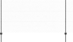 vidaXL Słupki ogrodzeniowe 22 szt. U-Channel Szary 120 cm Stal, Sześciokątne ogrodzenie Szare 1.2x50 m Stal 6