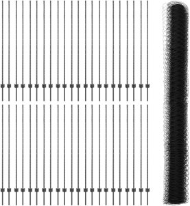 vidaXL Słupki ogrodzeniowe 22 szt. U-Channel Szary 160 cm Stal, Ogrodzenie sześciokątne Szare 1,6x100 m Stal 2