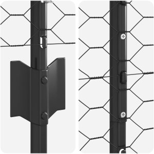 vidaXL Słupki ogrodzeniowe 22 szt. U-Channel Szary 120 cm Stal, Sześciokątne ogrodzenie Szary 1.2 x 50 m Stal 7