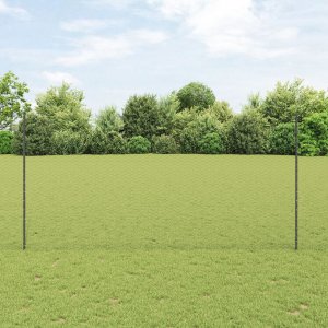 Słupki ogrodzeniowe vidaXL 22 szt U-Channel Szary 150 cm Stal, Sześciokątne ogrodzenie vidaXL Szary 1,5x50 m Stal 1
