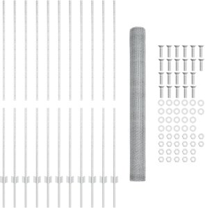 vidaXL Słupki ogrodzeniowe 22 szt. U-Channel 160 cm stal ocynkowana, Ogrodzenie sześciokątne 1.6x25 m stal ocynkowana 4