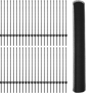 vidaXL Słupki ogrodzeniowe 22 szt U-Channel Szary 100 cm Stal, Heksagonalne ogrodzenie Szare 1x100 m Stal 2