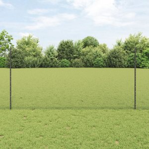 Słupki ogrodzeniowe vidaXL 22 szt. U-Channel Szary 120 cm Stal, Ogrodzenie sześciokątne vidaXL Szare 1,2x100 m Stal 1