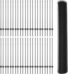 vidaXL Słupki ogrodzeniowe 22 szt. U-Channel Szary 120 cm Stal, Ogrodzenie sześciokątne Szare 1,2x100 m Stal 2