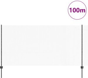 vidaXL Słupki ogrodzeniowe 22 szt. U-Channel Szary 120 cm Stal, Ogrodzenie sześciokątne Szare 1,2x100 m Stal 3