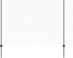 vidaXL Słupy ogrodzeniowe 22 szt. U-Channel Szary 150 cm Stal, Ogrodzenie sześciokątne Szare 1,5x100 m Stal 6