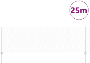 vidaXL Słupki Ogrodzeniowe 11 szt U-Channel 80 cm Stal Ocynkowana, Ogrodzenie Sześciokątne 0.8x25 m Stal Ocynkowana 3