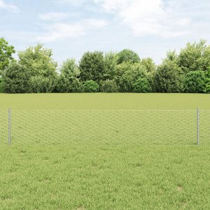 Słupki ogrodzeniowe vidaXL 11 szt U-Channel 40 cm stal ocynkowana, Ogrodzenie sześciokątne vidaXL 0,4x100 m stal ocynkowana 1
