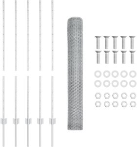 vidaXL Słupki ogrodzeniowe 10 szt. U-Channel 120 cm Stal ocynkowana, Ogrodzenie sześciokątne 1.2x10 m Stal ocynkowana 4