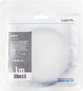 Kabel USB LogiLink USB-C - USB-C 1 m Czarny (CUA0108) 4