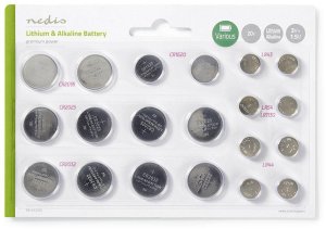 Nedis BALAK20BL, Single-use battery, CR1620, CR2016, CR2025, CR2032, LR43, LR44, LR54, Lithium / Alkaline, 20 pc(s), Silver, 20 mm 1