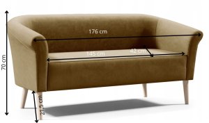 Sofello Sofa ESPERO styl skandynawski 3 osobowa welur monolith 48 3
