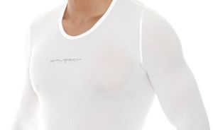 Brubeck Koszulka unisex z długim rękawem biała r. M (LS10850) 8