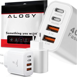 Ładowarka Alogy Ładowarka sieciowa 40W 2x USB 2x USB-C Alogy Super Fast Charger Szybkie ładowanie PowerDelivery PD Biała 13
