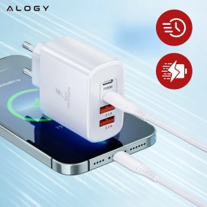 Ładowarka Alogy Ładowarka sieciowa 40W 2x USB 2x USB-C Alogy Super Fast Charger Szybkie ładowanie PowerDelivery PD Biała 4