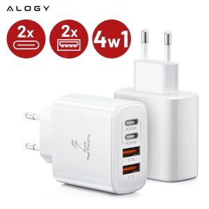 Ładowarka Alogy Ładowarka sieciowa 40W 2x USB 2x USB-C Alogy Super Fast Charger Szybkie ładowanie PowerDelivery PD Biała 6