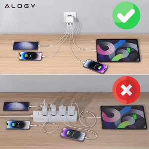 Ładowarka Alogy Ładowarka sieciowa 40W 2x USB 2x USB-C Alogy Super Fast Charger Szybkie ładowanie PowerDelivery PD Biała 7