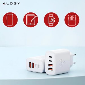 Ładowarka Alogy Ładowarka sieciowa 40W 2x USB 2x USB-C Alogy Super Fast Charger Szybkie ładowanie PowerDelivery PD Biała 8