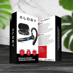 Słuchawka bezprzewodowa do rozmów Bluetooth zestaw słuchawkowy z etui ładującym G1 Alogy Czarna 15