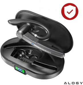 Słuchawka bezprzewodowa do rozmów Bluetooth zestaw słuchawkowy z etui ładującym G1 Alogy Czarna 16