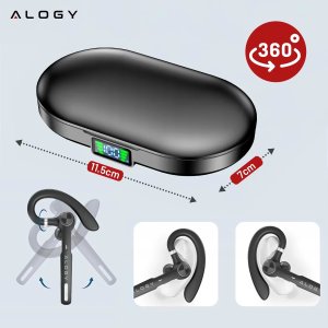 Słuchawka bezprzewodowa do rozmów Bluetooth zestaw słuchawkowy z etui ładującym G1 Alogy Czarna 3