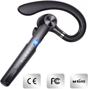 Słuchawka bezprzewodowa do rozmów Bluetooth zestaw słuchawkowy z etui ładującym G1 Alogy Czarna 10
