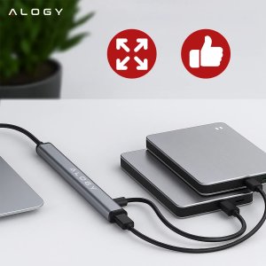 Hub 7w1 USB-C z USB 3.0 do 7x USB-A (1x3.0 + 6x2.0)  Alogy MultiHub Do Notebooka Laptopa 13