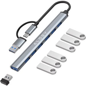 Hub 7w1 USB-C z USB 3.0 do 7x USB-A (1x3.0 + 6x2.0)  Alogy MultiHub Do Notebooka Laptopa 16