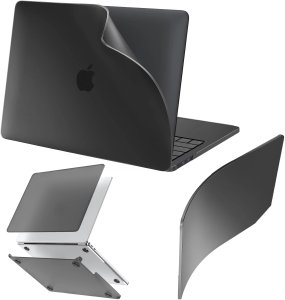 Etui do Apple Macbook Air 13 13.3" - 2018-2021 (M1 A2337/A2179/A1932) Alogy AirGuard Elastyczna obudowa Matowa Czerń 1