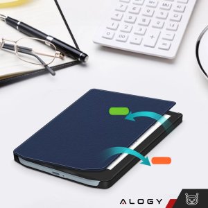 Pokrowiec Alogy Etui ochronne na czytnik E-Book ProBook Cover obudowa do PocketBook Verse 629 / Verse Pro 634 / Verse Lite 619 Granatowe 4