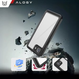 Etui Wodoodporne do Apple iPhone 16e Alogy HydroArmor IP68 Case z przezroczystym tyłem Pancerna obudowa 360 11