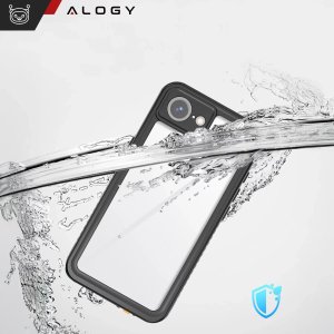 Etui Wodoodporne do Apple iPhone 16e Alogy HydroArmor IP68 Case z przezroczystym tyłem Pancerna obudowa 360 3