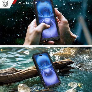 Etui Wodoodporne do Apple iPhone 16e Alogy HydroArmor IP68 Case z przezroczystym tyłem Pancerna obudowa 360 4