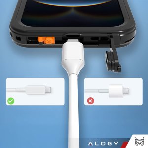 Etui Wodoodporne do Apple iPhone 16e Alogy HydroArmor IP68 Case z przezroczystym tyłem Pancerna obudowa 360 5