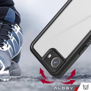 Etui Wodoodporne do Apple iPhone 16e Alogy HydroArmor IP68 Case z przezroczystym tyłem Pancerna obudowa 360 9