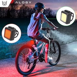 Alogy Lampka rowerowa na rower przednia tylna zestaw 2 lampek przód + tył COB USB Bike Light 11