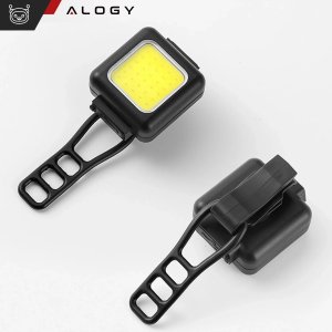 Alogy Lampka rowerowa na rower przednia tylna zestaw 2 lampek przód + tył COB USB Bike Light 16