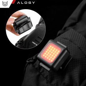 Alogy Lampka rowerowa na rower przednia tylna zestaw 2 lampek przód + tył COB USB Bike Light 4